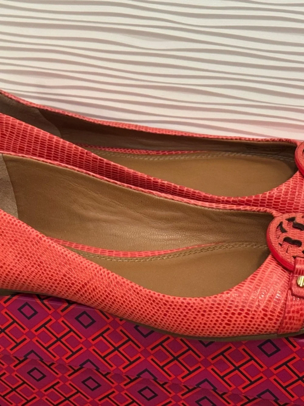 Tory Burch Mini Miller Ballet Flats Pink Size 8